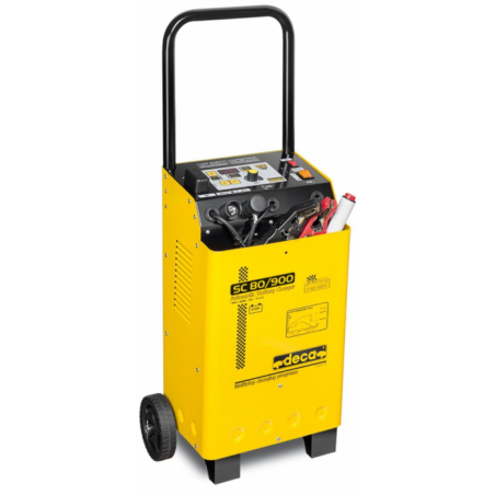 CARICABATTERIE SC80/900, AVVIATORE RAPIDO PROFESSIONALE, CON CONTROLLO PICCHI DI TENSIONE 12/24V