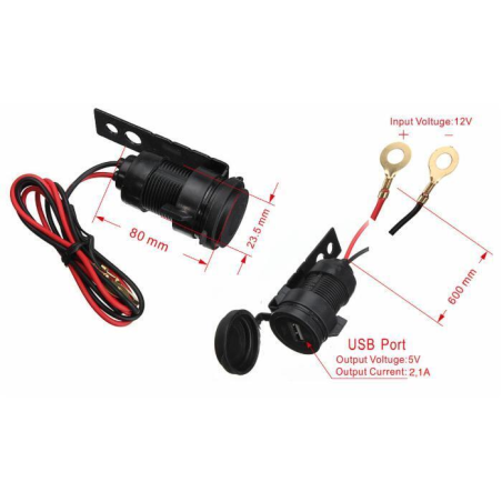 Presa USB 12V input, 5V output