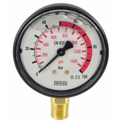 MANOMETRO IN ABS Ø 63MM, SCALA 0/100 BAR, ATTACCO RADIALE R 1/4"