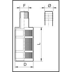 FILTRO DI FONDO Ø25MM RETE 32 MESH