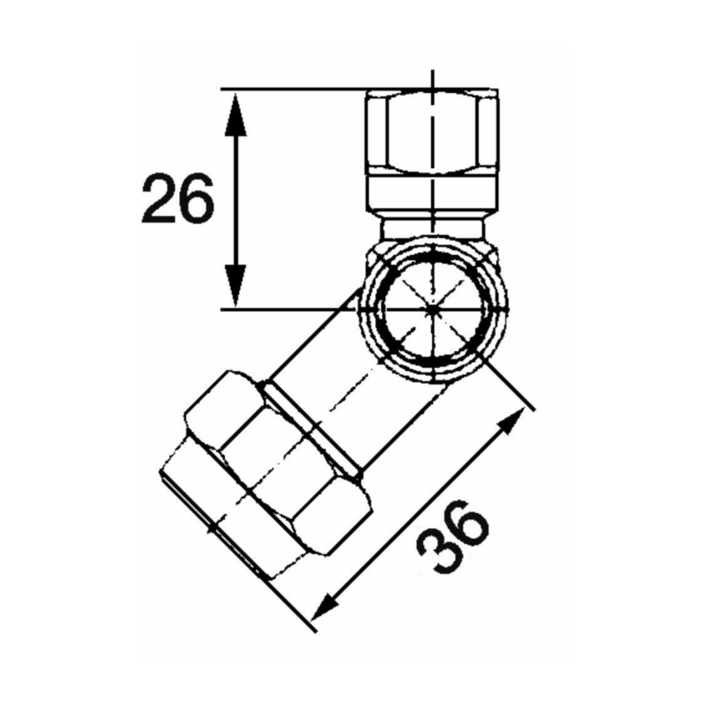 GETTO SNODATO SINGOLO - FEMMINA 1/4''