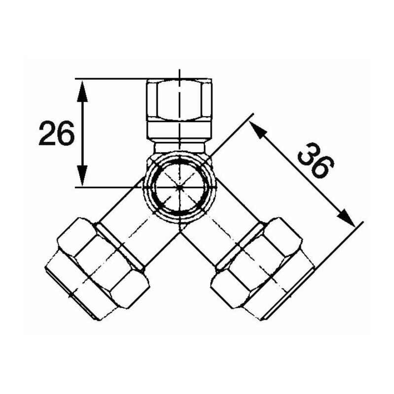 GETTO SNODATO DOPPIO - FEMMINA Ø 12x19