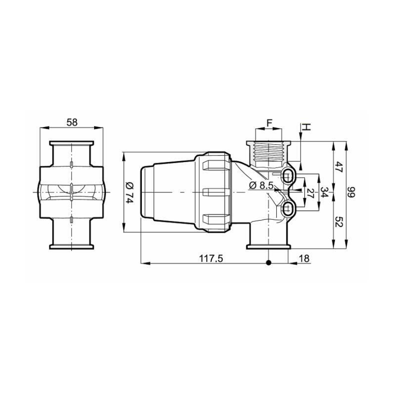 FILTRO IN LINEA 1/2" FEMMINA