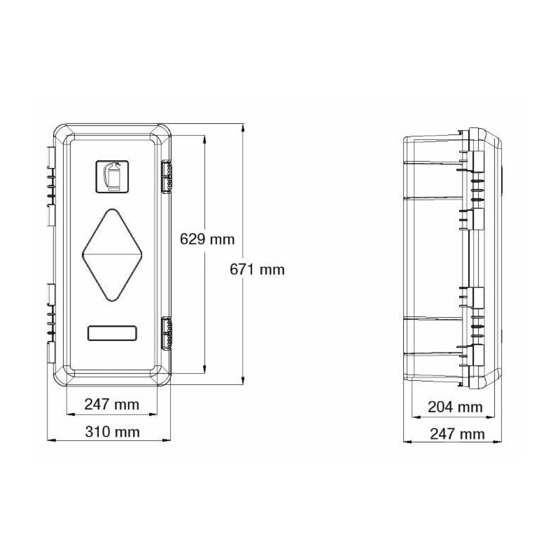 CASSETTA PORTAESTINTORE 9 KG
