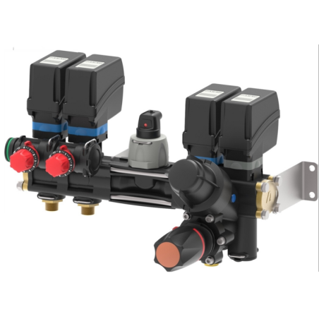 GRUPPO COMANDO CON FLUSSOMETRO E 2 VALVOLE DI SEZIONE