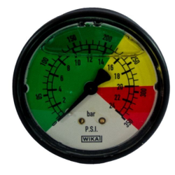 MANOMETRO ISOMETRICO IN ABS Ø 63MM, SCALA 0/25 BAR, ATTACCO POSTERIORE R 1/4"
