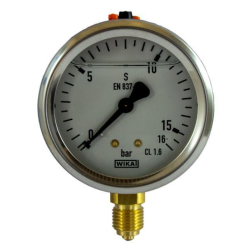 MANOMETRO IN INOX Ø 63MM, SCALA 0/16 BAR, ATTACCO RADIALE G 1/4"