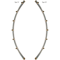 ASTA CURVA Ø 600 X 5 FORI ATTACCO SINISTRO INOX