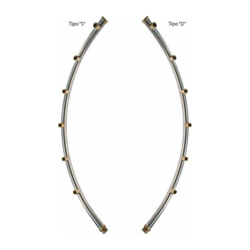 ASTA CURVA Ø 800X 7 FORI ATTACCO DESTRO INOX