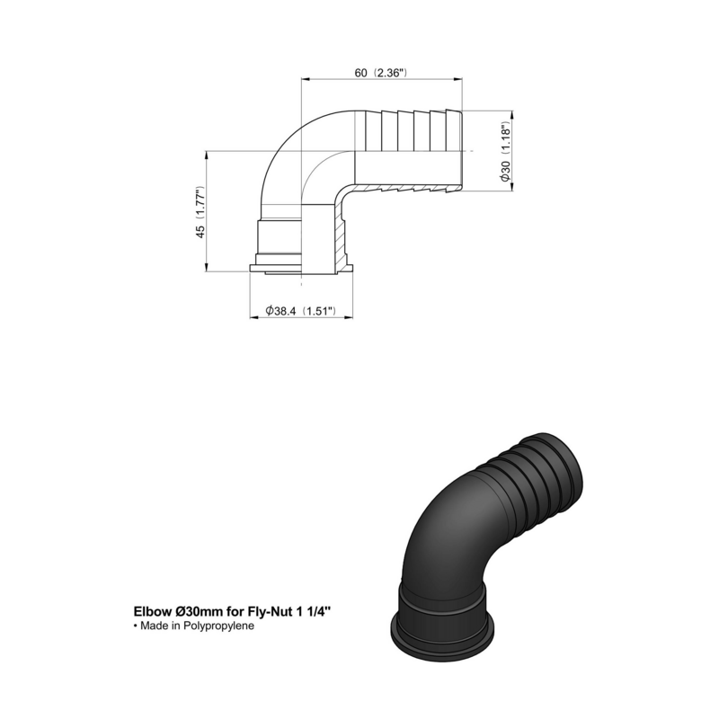 RACC.CURVO D.30 PIANO X GIRELLO 1"1/4