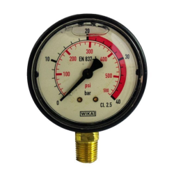 MANOMETRO IN ABS Ø 63MM, SCALA 0/40 BAR, ATTACCO RADIALE R 1/4"