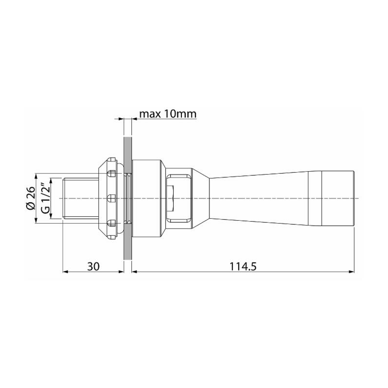 Agitatore idraulico con ugello inox
