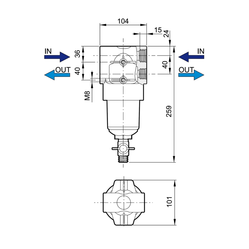 FILTRO IN LINEA ALTA PRESSIONE 50 MESH