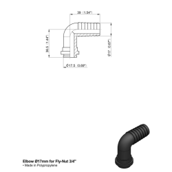 RACC.CURVO X GIRELLO G3/4" PORTAG.Ø17
