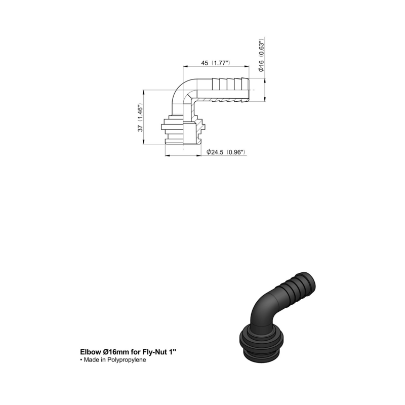 RACC.CURVO X GIRELLO G1" PORTAG.Ø15MM