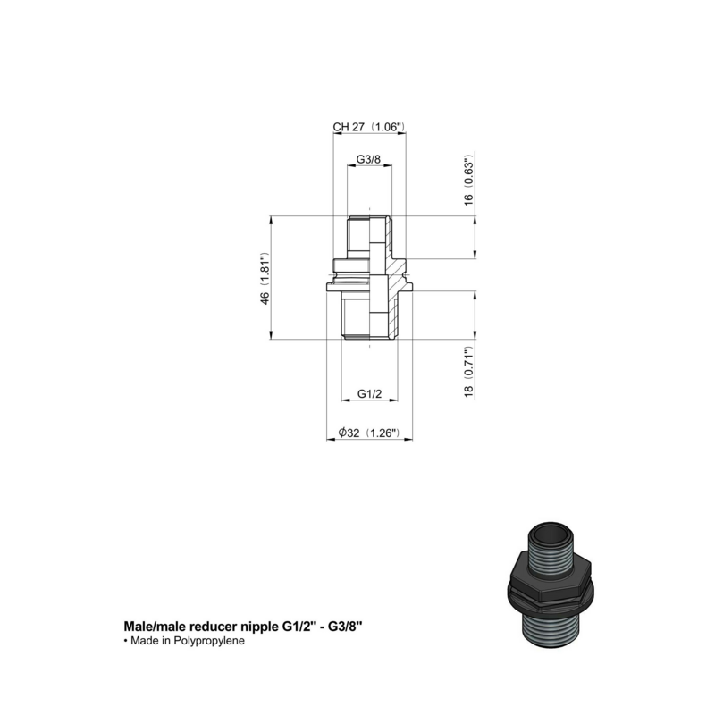 RIDUZIONE M-M 1"-1/2"