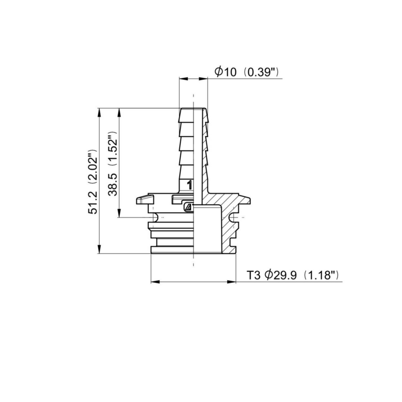 RACCORDO DRITTO T5M D.38