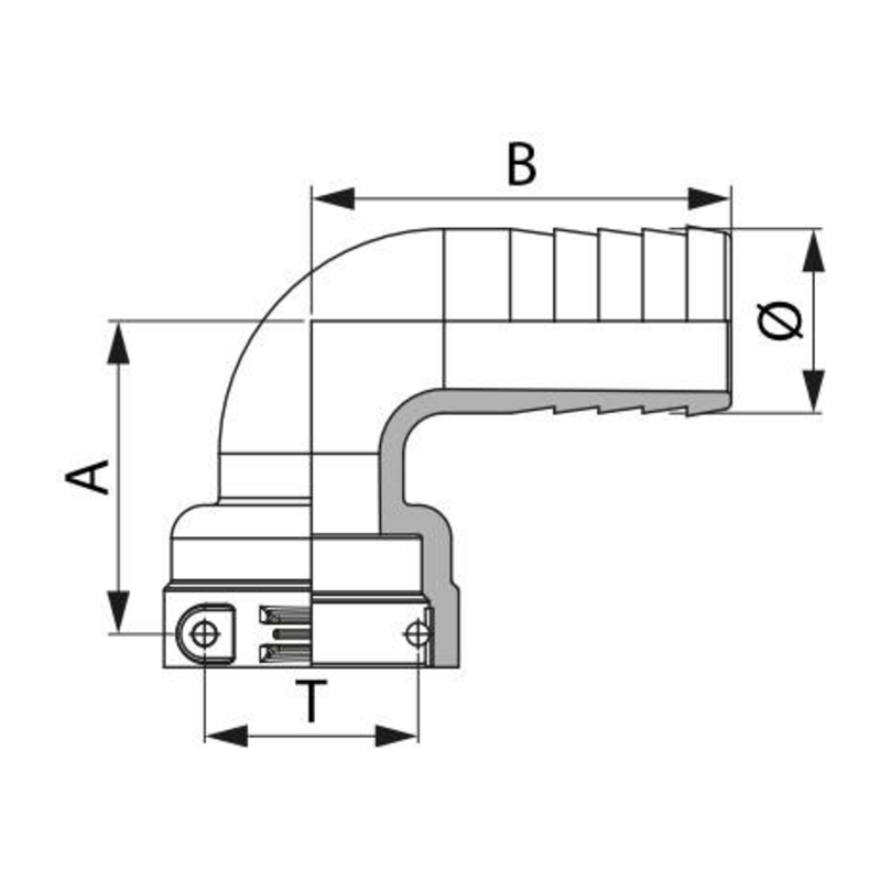 RACCORDO CURVO T4F D.20
