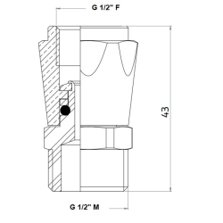RACCORDO GIREVOLE X LANCE G1/2M - G1/2F