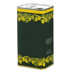 Latta per Olio 3lt rettangolare verde goccia gialla foro D32