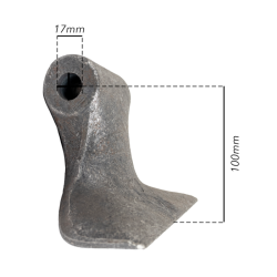 MAZZA STAMPATA H-100, L-180, S- 70, Ø17 mm.