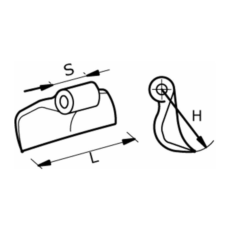 MAZZA STAMPATA L-150MM, S-55, H-100, ø FORI 16,5