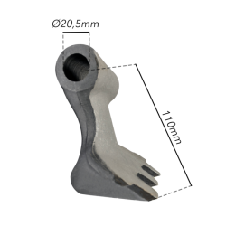 MAZZA STAMPATA L-155MM, S-90MM, H-110MM, ø FORI 20,5