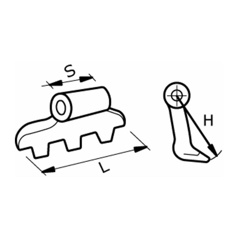 MAZZA STAMPATA L-155MM, S-90MM, H-110MM, ø FORI 20,5