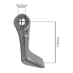MAZZA STAMPATA L-120MM, S-40MM, H-110MM, ø FORI 16,5