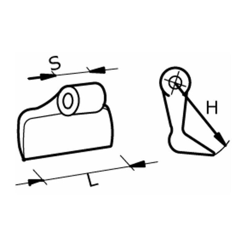 MAZZA STAMPATA L-118 MM, S-40 MM, H-110 MM, ø FORI 16,5