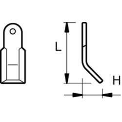 COLTELLO L-130MM, H-53MM, Ø FORO 16,5MM