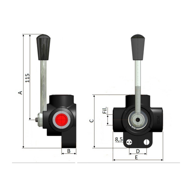 DEVIATORE DI FLUSSO A 3 VIE 1/2"