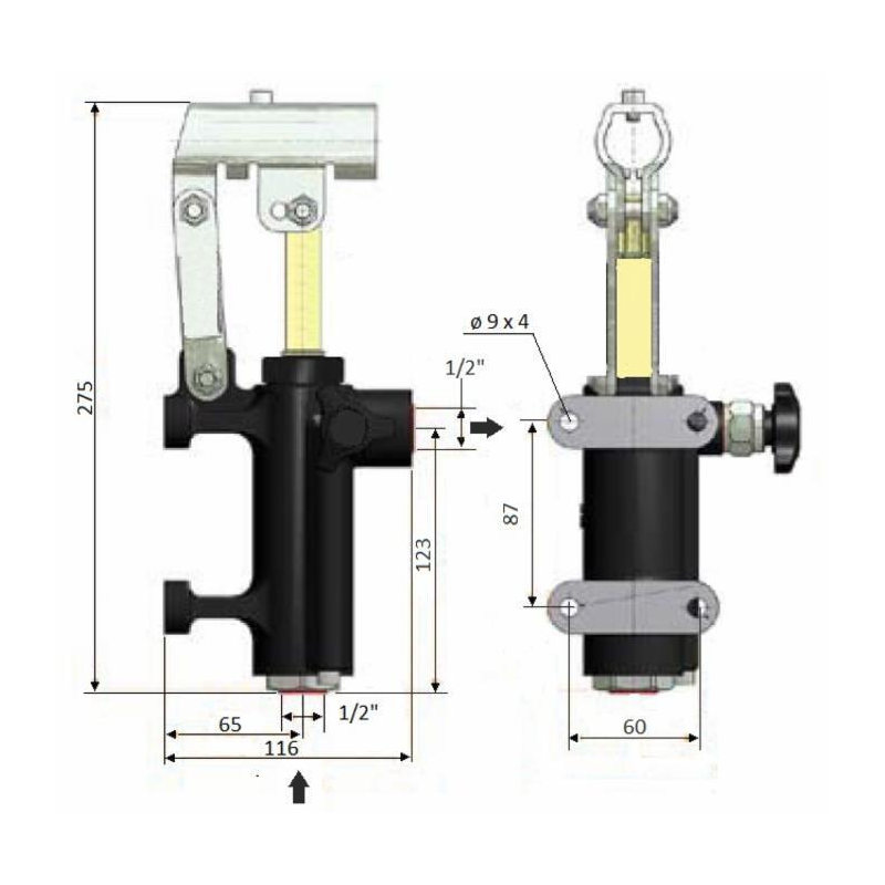 POMPA A MANO SEMPLICE EFFETTO DA 50cc SENZA SERBATOIO