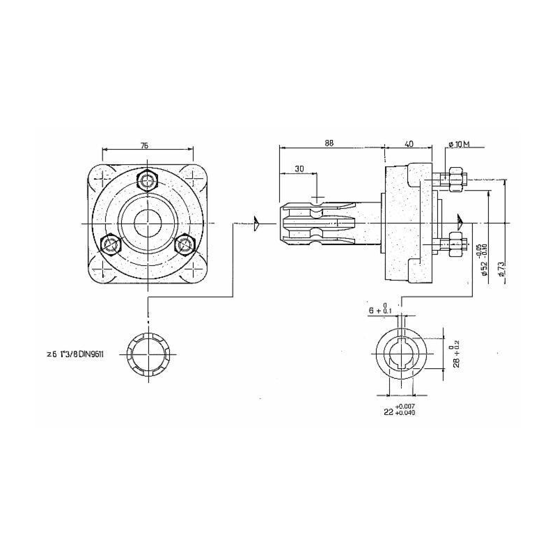 TRAINO MASCHIO PER POMPA AD INGRANAGGI