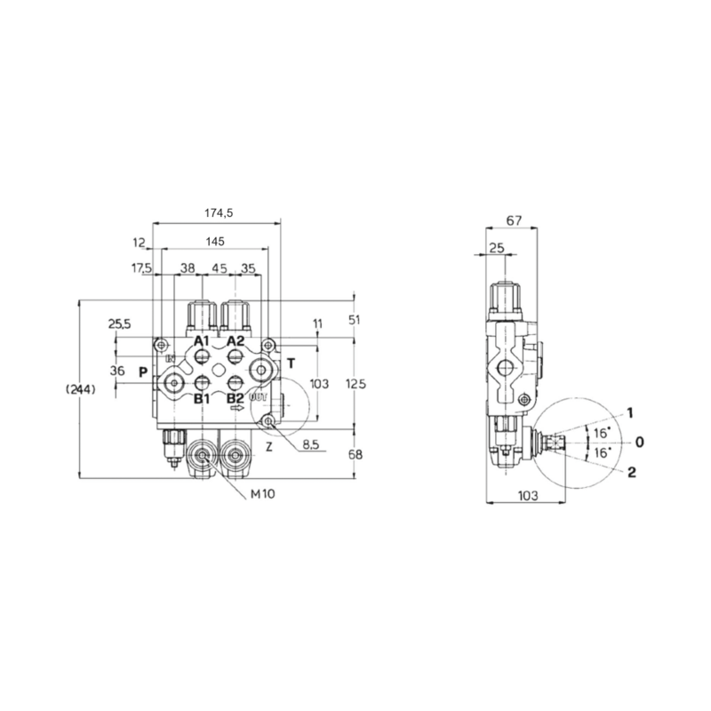 DISTRIBUTORE WALVOIL MODELLO SD11 A 2 LEVE DOPPIO EFFETTO 70 LITRI