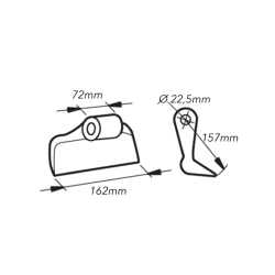 MAZZA STAMPATA L-162MM, H-157MM, S-72MM, ø FORO 22,5MM