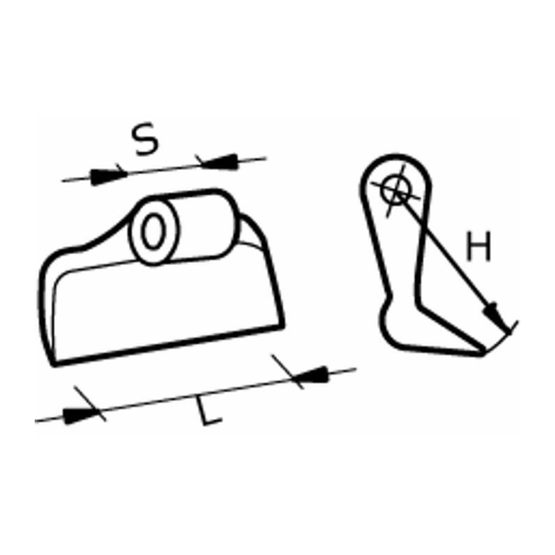 MAZZA STAMPATA L-115 MM, S-50 MM, H-171,5 MM, ø FORO 26