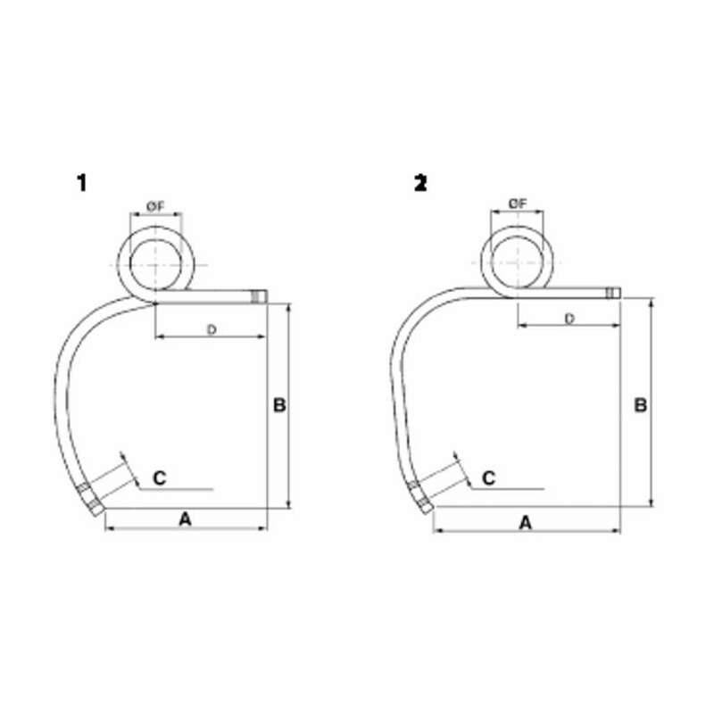 MOLLA PER COLTIVATORE 25X25 DX ALTA