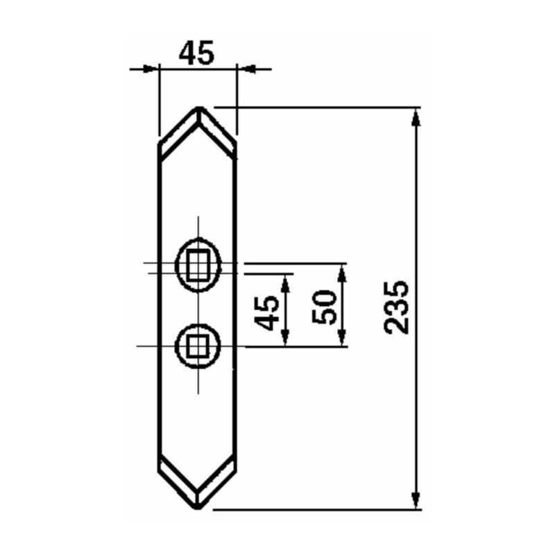 VOMERE REVERSIBILE PER MOLLA BALESTRA 45X7