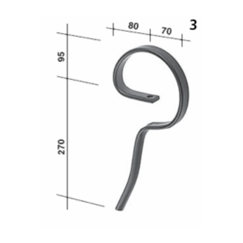 MOLLA FLEX 25X8 ANTERIORE NON FORATA