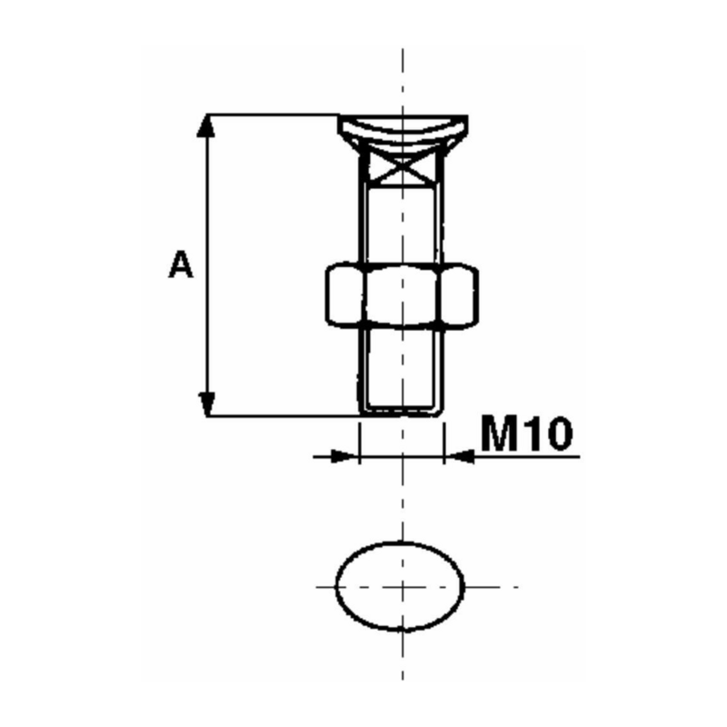 BULLONE TESTA OVALE 10X60