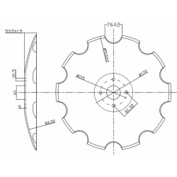 DISCO DENTATO DA 610 PER ELEMENTO FRANGIZOLLE