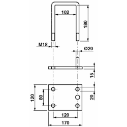 STAFFA PER MOLLA CHISEL TELAIO 100X100
