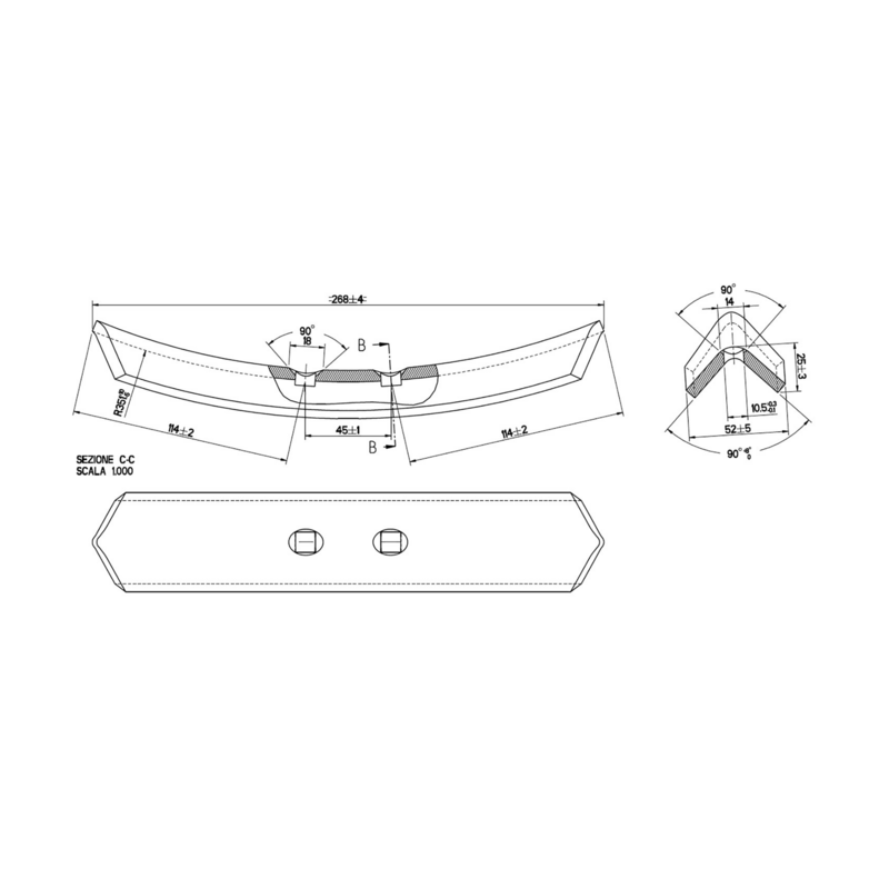 VOMERE FLEX 60X6X260/45 M10