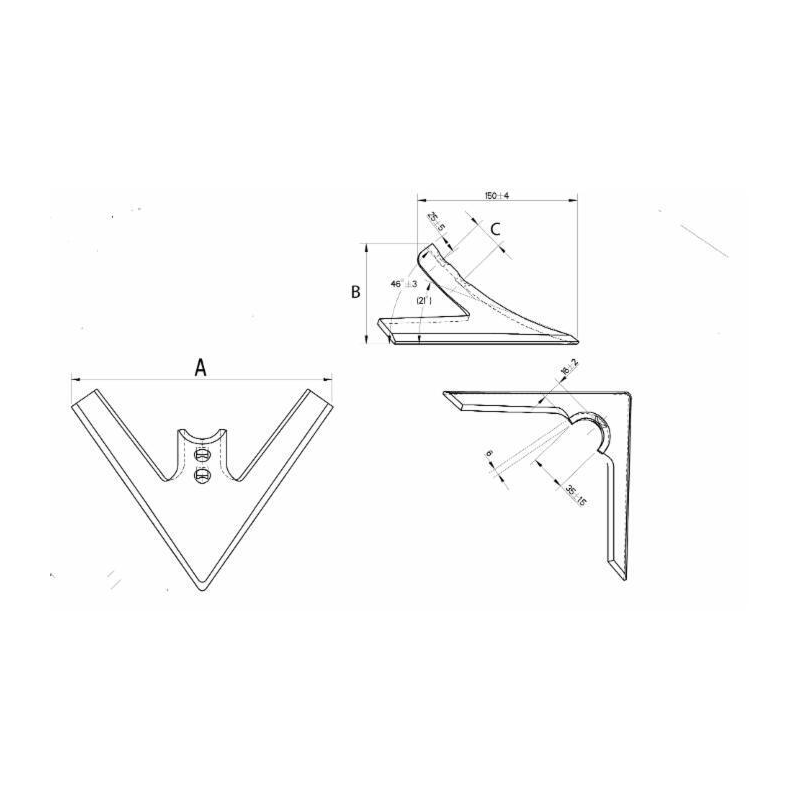 VOMERE FLEX LANCIA 150X6/28