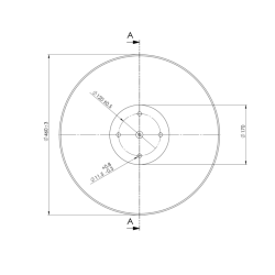 DISCO 460X4 CONCAVO LISCIO BASE PIANA, 4 FORI ø 11,5 SU ø 120