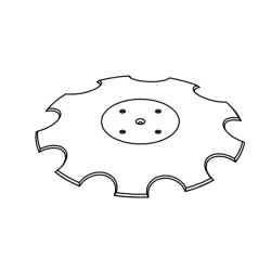 DISCO 510X4 CONCAVO DENTATO BASE PIANA, 4 FORI ø 11,5 SU ø 120