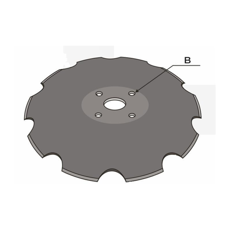 DISCO 560X6 CONCAVO DENTATO BASE PIANA, 4 FORI ø 13 SU ø 98 SKF