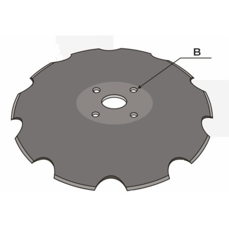 DISCO 560X6 CONCAVO DENTATO BASE PIANA, 4 FORI ø 13 SU ø 98 SKF