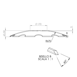 DISCO 580X5 CONCAVO DENTATO BASE PIANA 4 FORI ø 13 SU ø 110 ADATT. POETTINGER